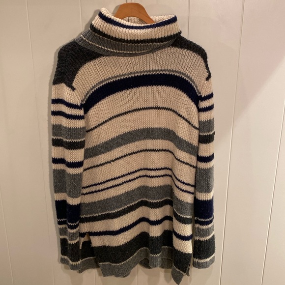 Calypso, wool and camel blend striped turtleneck sweater - Picture 1 of 1